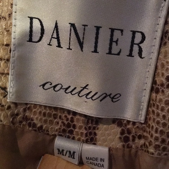 DANIER COUTURE SNAKE EMBOSSED LEATHER BLAZER Sz M - Picture 7 of 8